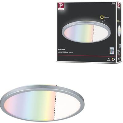 Paulmann 71018 Panel LED Atria Shine 293mm okrągły z 1x12 W ściemnialny RGBW sterowanie kolorami chrom matowy panel świetlny plastikowy panel sufitowy Paulmann 71018 Panel LED Atria Shine 293mm okrągły z 1x12 W ściemnialny RGBW sterowanie kolorami chrom matowy panel świetlny plastikowy panel sufitowy