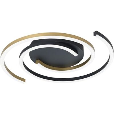 EGLO LED lampa sufitowa Conettilia, ściemniana pilotem, metalowa czarno-mosiężna, ciepłe i zimne światło, Ø 48 cm EGLO LED lampa sufitowa Conettilia, ściemniana pilotem, metalowa czarno-mosiężna, ciepłe i zimne światło, Ø 48 cm