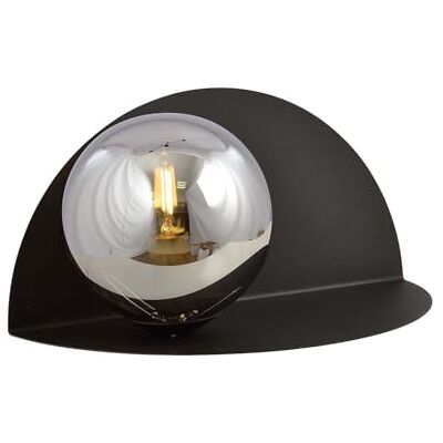 Emibig FORM Lampa ścienna z czarnym globusem z abażurem ze szkła grafitowego, 1x E14 Emibig FORM Lampa ścienna z czarnym globusem z abażurem ze szkła grafitowego, 1x E14