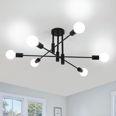 Comely Żyrandol Plafon Przemysłowy, 6 Świateł Lustro Sputnik Vintage, Nowoczesna Wisząca Oprawa Metalowa E27 Podstawa Retro Lampa Sufitowa Do Salonu Sypialni Kuchni Comely Żyrandol Plafon Przemysłowy, 6 Świateł Lustro Sputnik Vintage, Nowoczesna Wisząca Oprawa Metalowa E27 Podstawa Retro Lampa Sufitowa Do Salonu Sypialni Kuchni