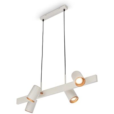 BRILONER Lampa wisząca z głowicami punktowymi, obrotowa, 4x gniazdo GU10, lampa sufitowa, wisząca do jadalni, kuchenna, jadalni, 80x24,9x120 cm, jasnoszary-kawowy BRILONER Lampa wisząca z głowicami punktowymi, obrotowa, 4x gniazdo GU10, lampa sufitowa, wisząca do jadalni, kuchenna, jadalni, 80x24,9x120 cm, jasnoszary-kawowy
