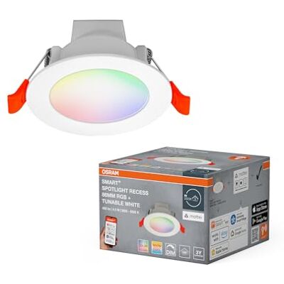OSRAM SMART+ Matter Recess Lampa wpuszczana LED 86mm RGB+TW Biała SMART+ MATTER Recess Downlight, Spot lights and ceiling spots, Biały, 86 mm dia, opakowanie 1 sztuk OSRAM SMART+ Matter Recess Lampa wpuszczana LED 86mm RGB+TW Biała SMART+ MATTER Recess Downlight, Spot lights and ceiling spots, Biały, 86 mm dia, opakowanie 1 sztuk