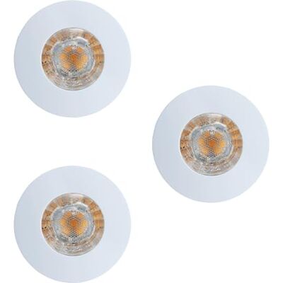 EGLO 3-częściowy zestaw opraw wpuszczanych Margo, reflektor sufitowy zewnętrzny, lampa sufitowa, odlew aluminiowy biały, szkło matowe białe, ciepła biel, Ø 8,4 cm EGLO 3-częściowy zestaw opraw wpuszczanych Margo, reflektor sufitowy zewnętrzny, lampa sufitowa, odlew aluminiowy biały, szkło matowe białe, ciepła biel, Ø 8,4 cm
