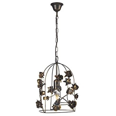 ONLI Carolina lampa wisząca 1 światło klasyczny styl z różami, brązowa ONLI Carolina lampa wisząca 1 światło klasyczny styl z różami, brązowa