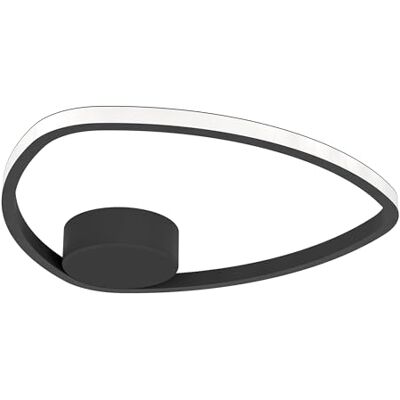 EGLO lampa sufitowa LED Moschella, światło podsufitowa z przełącznikiem dip do salonu biura metal w kolorze czarnym tworzywo sztuczne białym ciepła biel zimna EGLO lampa sufitowa LED Moschella, światło podsufitowa z przełącznikiem dip do salonu biura metal w kolorze czarnym tworzywo sztuczne białym ciepła biel zimna