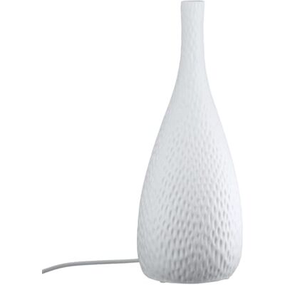 GILDE Lampa stołowa Zappo — porcelana — biała – matowa – kształt butelki – wysokość 32 cm x Ø 13 cm – lampa do dekoracji GILDE Lampa stołowa Zappo — porcelana — biała – matowa – kształt butelki – wysokość 32 cm x Ø 13 cm – lampa do dekoracji