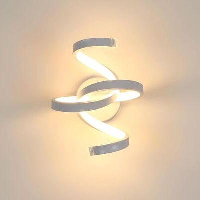 Goeco Lampa ścienna wewnętrzna LED 20 W, nowoczesna biel, ciepła biel, 3000 K, oświetlenie ścienne do salonu, korytarza, schodów Goeco Lampa ścienna wewnętrzna LED 20 W, nowoczesna biel, ciepła biel, 3000 K, oświetlenie ścienne do salonu, korytarza, schodów