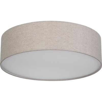 REV Lampa sufitowa LED – okrągła lampa sufitowa o średnicy 40 cm z abażurem z tkaniny w stylu vintage – idealna do sypialni i salonu, kolor taupe REV Lampa sufitowa LED – okrągła lampa sufitowa o średnicy 40 cm z abażurem z tkaniny w stylu vintage – idealna do sypialni i salonu, kolor taupe