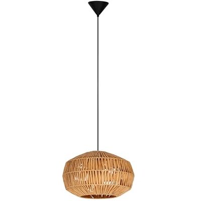 EGLO Sheldon Lampa wisząca nad stół do jadalni, 1-punktowa, lampa stołowa w stylu boho, lampa wisząca z abażurem z papieru łykowego, oprawka E27, Ø 38 cm EGLO Sheldon Lampa wisząca nad stół do jadalni, 1-punktowa, lampa stołowa w stylu boho, lampa wisząca z abażurem z papieru łykowego, oprawka E27, Ø 38 cm