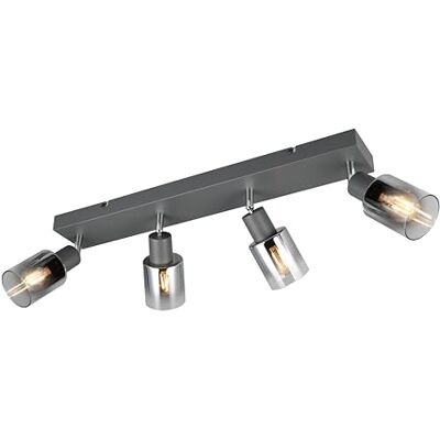 RL LIVE YOUR LIGHT Reality Leuchten CADIZ R81784042, metal antracytowy, szkło hartowane w sprayu, z wyłączeniem. 4x E14 RL LIVE YOUR LIGHT Reality Leuchten CADIZ R81784042, metal antracytowy, szkło hartowane w sprayu, z wyłączeniem. 4x E14