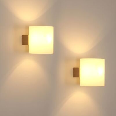 Comely Drewniana Wewnętrzna Oprawa Ścienna, 2 Sztuki E27 Retro Szklana Lampa Ścienna, Lampa Nad Łóżko Do Sypialni, Salonu, Korytarza, Schodów, Stołówki Comely Drewniana Wewnętrzna Oprawa Ścienna, 2 Sztuki E27 Retro Szklana Lampa Ścienna, Lampa Nad Łóżko Do Sypialni, Salonu, Korytarza, Schodów, Stołówki