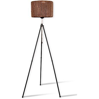 WELL HOME MOBILIARIO & DECORACIÓN Lampa podłogowa 165 cm. czarny/brązowy, typ E 27 Max 45-60 W WELL HOME MOBILIARIO & DECORACIÓN Lampa podłogowa 165 cm. czarny/brązowy, typ E 27 Max 45-60 W