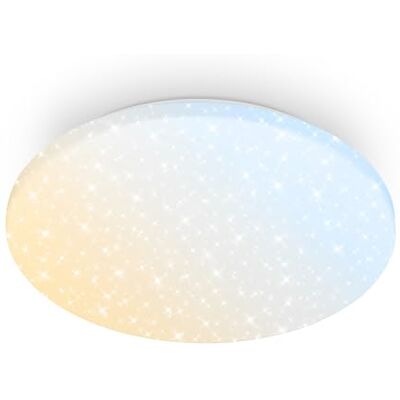 BRILONER Lampa sufitowa LED z pilotem, ściemnialna CCT z efektem gwiaździstego nieba, 24 W 2600 lm bardzo jasne światło, oświetlenie sufitowe salon, lampa sufitowa sypialnia, 34 x 6 cm, Biały BRILONER Lampa sufitowa LED z pilotem, ściemnialna CCT z efektem gwiaździstego nieba, 24 W 2600 lm bardzo jasne światło, oświetlenie sufitowe salon, lampa sufitowa sypialnia, 34 x 6 cm, Biały