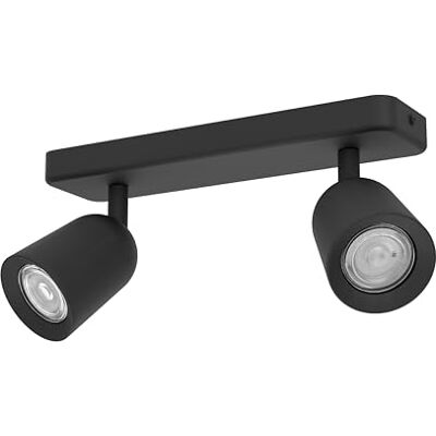 EGLO 2-punktowa lampa sufitowa Camaldoli, reflektor sufitowy z elastycznymi 3 reflektorami światło podsufitowa ze stali w kolorze czarnym oprawa GU10 EGLO 2-punktowa lampa sufitowa Camaldoli, reflektor sufitowy z elastycznymi 3 reflektorami światło podsufitowa ze stali w kolorze czarnym oprawa GU10