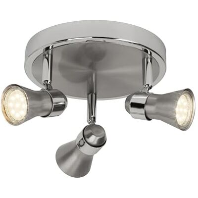 Brilliant Sanny LED Spotrondell, Oświetlenie LED, 3 żarówki, 3 x LED GU10 5 W w zestawie, żelazo/chrom G15434/77 Brilliant Sanny LED Spotrondell, Oświetlenie LED, 3 żarówki, 3 x LED GU10 5 W w zestawie, żelazo/chrom G15434/77