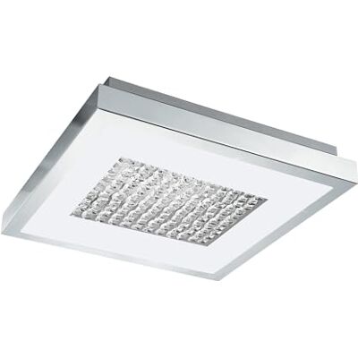 EGLO Lampa sufitowa LED Pescate, 1-punktowa lampa sufitowa z możliwością ściemniania, lampa do salonu, nowoczesna, elegancka, ze stali i szkła z kryształami, do korytarza, sufitowa, w kolorze chromu, EGLO Lampa sufitowa LED Pescate, 1-punktowa lampa sufitowa z możliwością ściemniania, lampa do salonu, nowoczesna, elegancka, ze stali i szkła z kryształami, do korytarza, sufitowa, w kolorze chromu,