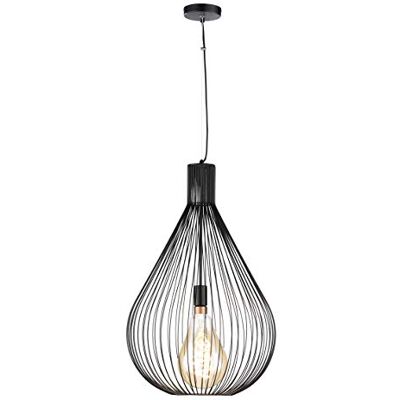 Fischer Honsel Benett lampa wisząca, metal, 60 W, czarna Fischer Honsel Benett lampa wisząca, metal, 60 W, czarna