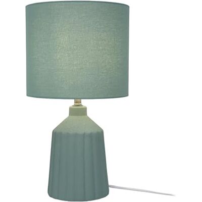 Relaxdays Lampa stołowa, wzorzysta podstawa ceramiczna, abażur z materiału, E27, wys. x śr.: 42 x 23 cm, lampka nocna z kablem, miętowa zieleń Relaxdays Lampa stołowa, wzorzysta podstawa ceramiczna, abażur z materiału, E27, wys. x śr.: 42 x 23 cm, lampka nocna z kablem, miętowa zieleń
