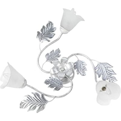 ONLI Marilena lampa sufitowa 3-punktowa w metalu biała prawa, biała srebrna ONLI Marilena lampa sufitowa 3-punktowa w metalu biała prawa, biała srebrna