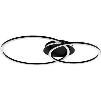 EGLO LED lampa sufitowa Palmaves 3, oprawa do salonu z pilotem, światło ciepłe–zimne, pośrednie jasność RGB, ściemnialna, czarna aluminiowa źródło światła sufitowa EGLO LED lampa sufitowa Palmaves 3, oprawa do salonu z pilotem, światło ciepłe–zimne, pośrednie jasność RGB, ściemnialna, czarna aluminiowa źródło światła sufitowa