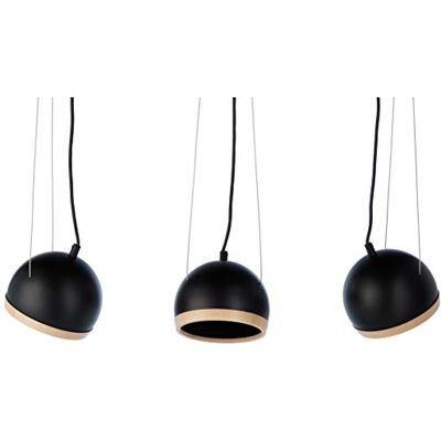 Homemania Lampa wisząca, metal, czarna, drewno Homemania Lampa wisząca, metal, czarna, drewno