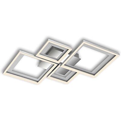 BRILONER Lampa sufitowa LED, ściemniana stopniowo, odchylana lampa sufitowa LED, rama LED, podcięcie, aluminium-chrom, 530x530x75 mm BRILONER Lampa sufitowa LED, ściemniana stopniowo, odchylana lampa sufitowa LED, rama LED, podcięcie, aluminium-chrom, 530x530x75 mm