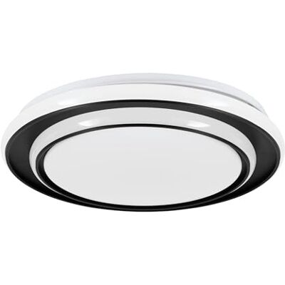 EGLO LED lampa sufitowa Moschetta, okrągła z pilotem, do przedpokoju i sypialni, metal czarny, plastik biały, światło ciepłe i zimne, Ø 40 cm EGLO LED lampa sufitowa Moschetta, okrągła z pilotem, do przedpokoju i sypialni, metal czarny, plastik biały, światło ciepłe i zimne, Ø 40 cm