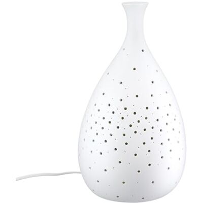 GILDE Lampa stołowa Galaxy z porcelany — matowa biel — wysokość 34 cm x Ø 19 cm — lampa punktowa GILDE Lampa stołowa Galaxy z porcelany — matowa biel — wysokość 34 cm x Ø 19 cm — lampa punktowa