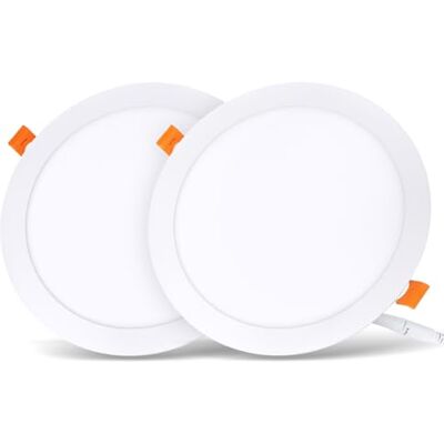 LVWIT 2x Okrągły panel sufitowy LED 18W odpowiednik 150W, wpuszczana biurowa lampa sufitowa LED, 1650 lumenów, neutralna biel 4000K. 225 x 21 mm Opakowanie 2 sztuki. LVWIT 2x Okrągły panel sufitowy LED 18W odpowiednik 150W, wpuszczana biurowa lampa sufitowa LED, 1650 lumenów, neutralna biel 4000K. 225 x 21 mm Opakowanie 2 sztuki.