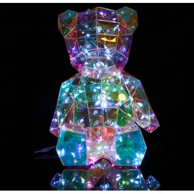 iD FOR YOU Puchatek świetlny LED 18 cm Niedźwiedź Dekoracyjny Hologram Lampka nocna LED Miś Pomysł na prezent BSDC055-18CM iD FOR YOU Puchatek świetlny LED 18 cm Niedźwiedź Dekoracyjny Hologram Lampka nocna LED Miś Pomysł na prezent BSDC055-18CM