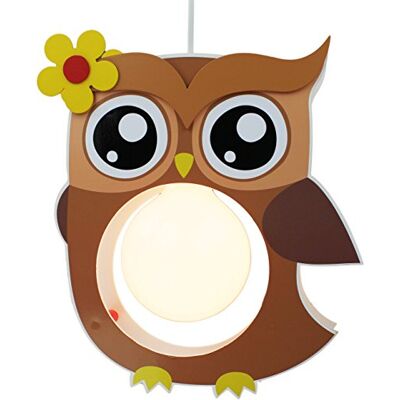 Elobra lampa dziecięca lampa sufitowa lampa wisząca sowa, pokój dziecięcy, drewno, brązowa, A++ Elobra lampa dziecięca lampa sufitowa lampa wisząca sowa, pokój dziecięcy, drewno, brązowa, A++