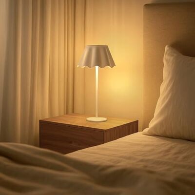 M mimotec Lampa stołowa LED Noe White 4 W, ściemniana lampa 3CCT, przez USB, nowoczesny design, idealna do nocnych kamer, snu, pisania, do domu M mimotec Lampa stołowa LED Noe White 4 W, ściemniana lampa 3CCT, przez USB, nowoczesny design, idealna do nocnych kamer, snu, pisania, do domu