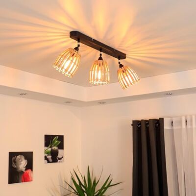 REV CAPENA-3 Lampa sufitowa w stylu retro, 3 żarówki LED, lampa sufitowa, sypialnia, E14, rattan REV CAPENA-3 Lampa sufitowa w stylu retro, 3 żarówki LED, lampa sufitowa, sypialnia, E14, rattan