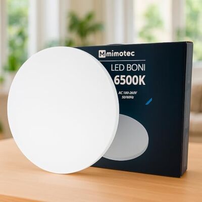 M mimotec Boni 48 W, 4000 lm, 6500 K, IP20, okrągła lampa sufitowa LED, do łazienki, kuchni, salonu, sypialni, korytarza, jadalni, na balkon M mimotec Boni 48 W, 4000 lm, 6500 K, IP20, okrągła lampa sufitowa LED, do łazienki, kuchni, salonu, sypialni, korytarza, jadalni, na balkon