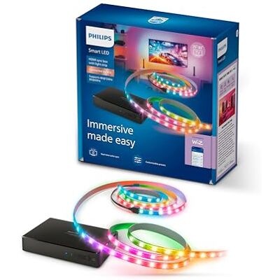 Philips HDMI 2.1 Sync Box 8K z Podświetleniem TV 75"–85", Taśma LED RGBIC, Ultra Szybkie Odświeżanie, Personalizowane Oświetlenie, Łatwy Montaż, TV, Filmy, Gaming Philips HDMI 2.1 Sync Box 8K z Podświetleniem TV 75"–85", Taśma LED RGBIC, Ultra Szybkie Odświeżanie, Personalizowane Oświetlenie, Łatwy Montaż, TV, Filmy, Gaming