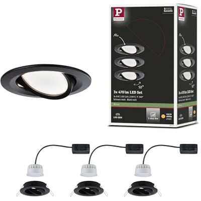 Paulmann 94472 Nova LED oprawa do zabudowy Coin, okrągły, wychylny, 3x6,5W, 3-stopniowa możliwość ściemniania, 2700K Paulmann 94472 Nova LED oprawa do zabudowy Coin, okrągły, wychylny, 3x6,5W, 3-stopniowa możliwość ściemniania, 2700K