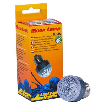 Lucky Reptile Moon Lamp Lampa LED ze światłem księżycowym do opraw E27 Księżycowa lampa terrarium Energooszczędna lampa nocna symulująca światło księżyca Nocne oświetlenie dla gadów Lucky Reptile Moon Lamp Lampa LED ze światłem księżycowym do opraw E27 Księżycowa lampa terrarium Energooszczędna lampa nocna symulująca światło księżyca Nocne oświetlenie dla gadów