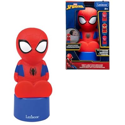 LEXIBOOK Spider-Man kolorowa lampka nocna do pokoju dziecięcego, zmiana koloru, gładkie światło, bateria, niebieski/czerwony, NLJ01SPLXB LEXIBOOK Spider-Man kolorowa lampka nocna do pokoju dziecięcego, zmiana koloru, gładkie światło, bateria, niebieski/czerwony, NLJ01SPLXB