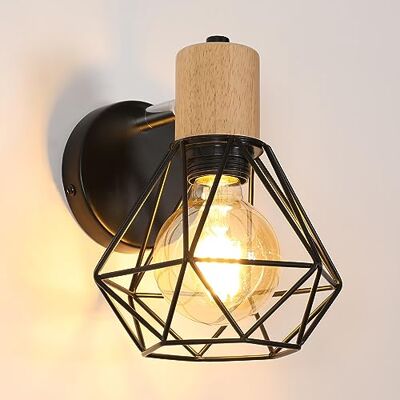 Comely Lampa ścienna w stylu vintage, 2 światła, czarna metalowa lampa ścienna E27, retro lampa ścienna do salonu, kuchni, jadalni i sypialni (żarówka nie jest dołączona) Comely Lampa ścienna w stylu vintage, 2 światła, czarna metalowa lampa ścienna E27, retro lampa ścienna do salonu, kuchni, jadalni i sypialni (żarówka nie jest dołączona)
