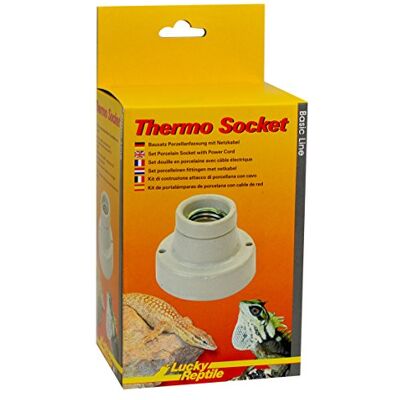 Lucky Reptile Thermo Socket Oprawa porcelanowa prosta Oprawka do lamp E27 z kablem zasilającym Zestaw z oprawką i elementami montażowymi Kompatybilna z lampami do 150 W Lucky Reptile Thermo Socket Oprawa porcelanowa prosta Oprawka do lamp E27 z kablem zasilającym Zestaw z oprawką i elementami montażowymi Kompatybilna z lampami do 150 W