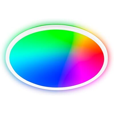 BRILONER Panel LED z pilotem zdalnego sterowania, ściemnialny, CCT, RGBIC, płaski, światło pośrednie, płyta led, panel sufitowy, lampa sufitowa, żyrandol do salonu, żyrandol kuchenny, sypialnia BRILONER Panel LED z pilotem zdalnego sterowania, ściemnialny, CCT, RGBIC, płaski, światło pośrednie, płyta led, panel sufitowy, lampa sufitowa, żyrandol do salonu, żyrandol kuchenny, sypialnia
