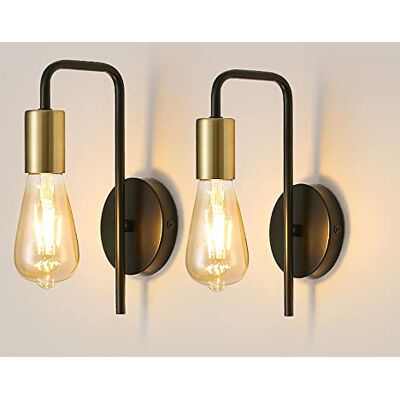 Osairous Comely Vintage Oprawa Ścienna 2 Pakiety, Wewnętrzna Przemysłowa Lampa Ścienna, Retro Żelazny Punkt Ścienny Do Sypialni, Korytarza, Baru, E27, IP20, Czarny, Bez Żarówki Osairous Comely Vintage Oprawa Ścienna 2 Pakiety, Wewnętrzna Przemysłowa Lampa Ścienna, Retro Żelazny Punkt Ścienny Do Sypialni, Korytarza, Baru, E27, IP20, Czarny, Bez Żarówki