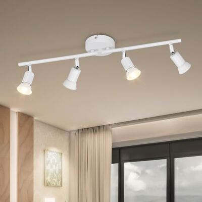 Dehobo Lampa sufitowa LED GU10 4 reflektory LED nowoczesne oświetlenie sufitowe Orientabl białe do przedpokoju, salonu, jadalni, kuchni, bez żarówki Dehobo Lampa sufitowa LED GU10 4 reflektory LED nowoczesne oświetlenie sufitowe Orientabl białe do przedpokoju, salonu, jadalni, kuchni, bez żarówki
