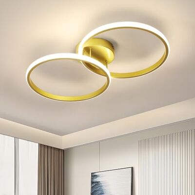 Toolight Comely Plafon LED Nowoczesny, 42W 4500K Ra80, Okrągła Lampa Sufitowa Z Dwoma Pierścieniami, Aluminiowa Oprawa Sufitowa Do Salonu, Kuchni, Sypialni, Wejścia, Światło Neutralne 4500K, Złoty Toolight Comely Plafon LED Nowoczesny, 42W 4500K Ra80, Okrągła Lampa Sufitowa Z Dwoma Pierścieniami, Aluminiowa Oprawa Sufitowa Do Salonu, Kuchni, Sypialni, Wejścia, Światło Neutralne 4500K, Złoty