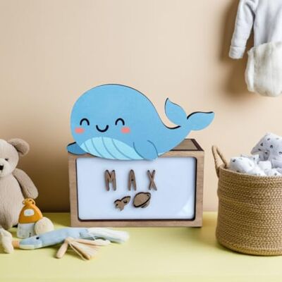 WONDEE Spersonalizowana drewniana lampa z imieniem lampka nocna dla dzieci wielorybów, prezent dla noworodka i dziewczynki, prezent na chrzest dla dziewczynki i dziecka, spersonalizowane prezenty WONDEE Spersonalizowana drewniana lampa z imieniem lampka nocna dla dzieci wielorybów, prezent dla noworodka i dziewczynki, prezent na chrzest dla dziewczynki i dziecka, spersonalizowane prezenty