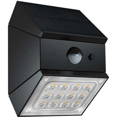 Lumisky 2 sztuki solarnych lamp ściennych LED, 2 sztuki światła LED, z czujnikiem ruchu, H10 cm Lumisky 2 sztuki solarnych lamp ściennych LED, 2 sztuki światła LED, z czujnikiem ruchu, H10 cm