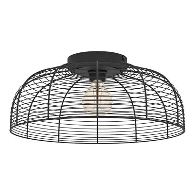 EGLO lampa sufitowa Derwen, światło podsufitowa do salonu światło z metalu w kolorze czarnym oprawa podsufitowa sypialni oprawa przedpokoju oprawą E27 Ø 45 cm EGLO lampa sufitowa Derwen, światło podsufitowa do salonu światło z metalu w kolorze czarnym oprawa podsufitowa sypialni oprawa przedpokoju oprawą E27 Ø 45 cm