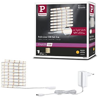 Paulmann 78862 SimpLED LED Strip Full-Line COB kompletny zestaw 3m 11W 1500lm 384LED/m 3000K 12VA Biały metal Paulmann 78862 SimpLED LED Strip Full-Line COB kompletny zestaw 3m 11W 1500lm 384LED/m 3000K 12VA Biały metal