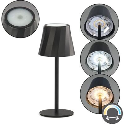 RL LIVE YOUR LIGHT Reality Leuchten LED akumulatorowa lampa stołowa Diaz R55961132, metal czarny matowy, w zestawie 1,6 W LED, barwa światła regulowana, 4-krotne dotknięcie RL LIVE YOUR LIGHT Reality Leuchten LED akumulatorowa lampa stołowa Diaz R55961132, metal czarny matowy, w zestawie 1,6 W LED, barwa światła regulowana, 4-krotne dotknięcie