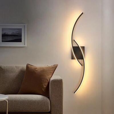 Comely Kinkiet Wewnętrzny, Nowoczesna 80cm 27W Czarna Lampa Ścienna LED Do Sypialni Salonu, Ciepłe Światło 3000k Comely Kinkiet Wewnętrzny, Nowoczesna 80cm 27W Czarna Lampa Ścienna LED Do Sypialni Salonu, Ciepłe Światło 3000k
